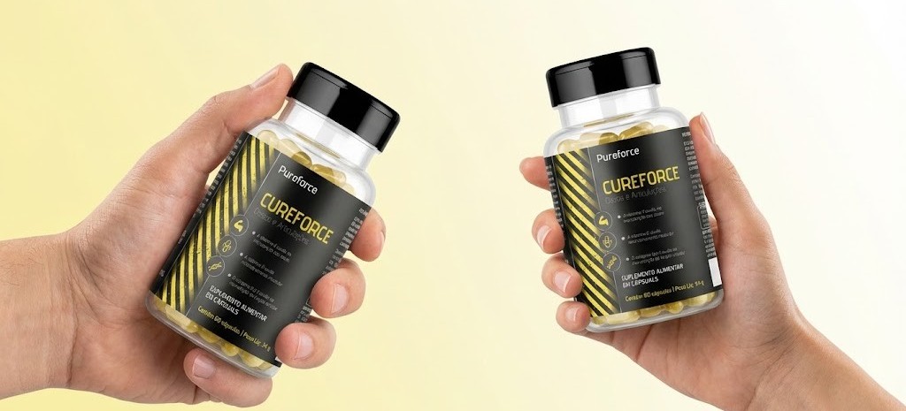 Embalagem do PureForce em destaque